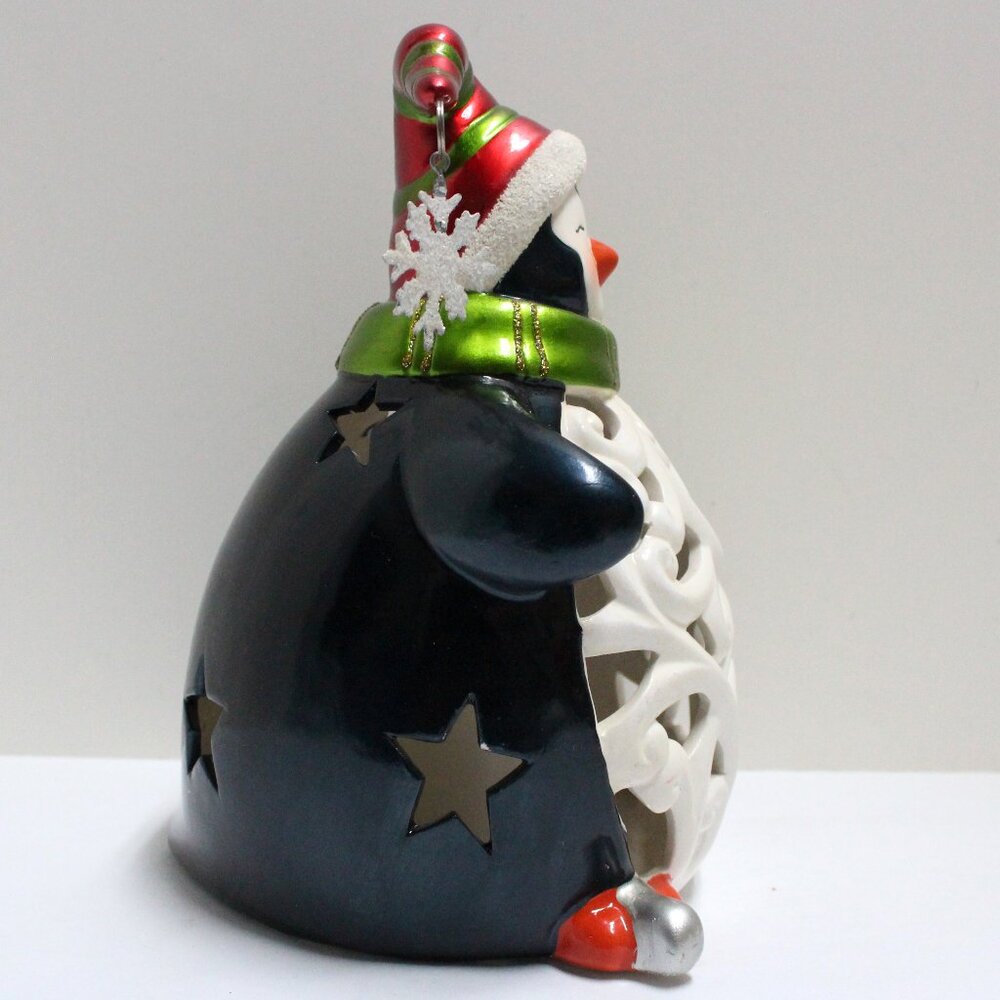 Pot Belly Color Changing / Amber Lighted Winter Christmas Penguin Uses Batteries - Picture 4 of 12